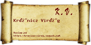 Kránicz Virág névjegykártya